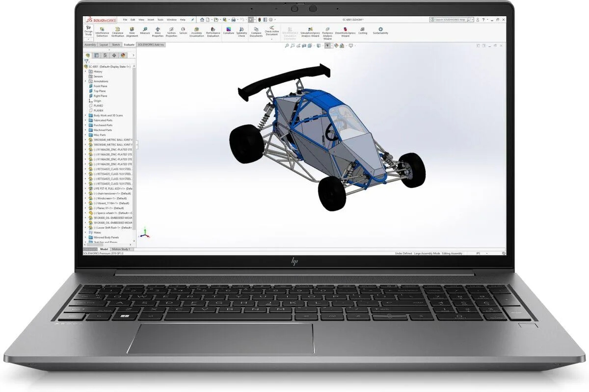 Gray HP ZBook Power G9 mobile workstation with 15.6 inch antiglare display