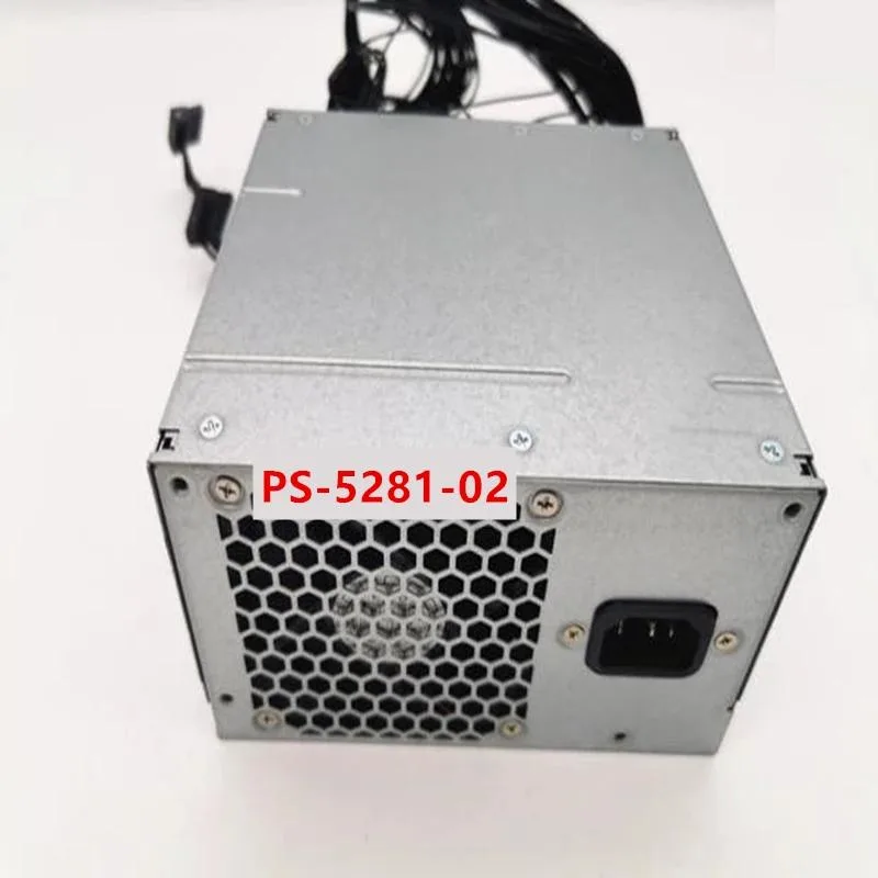 Rectangular ATX power supply unit in matte black finish with cooling fan visible on one side