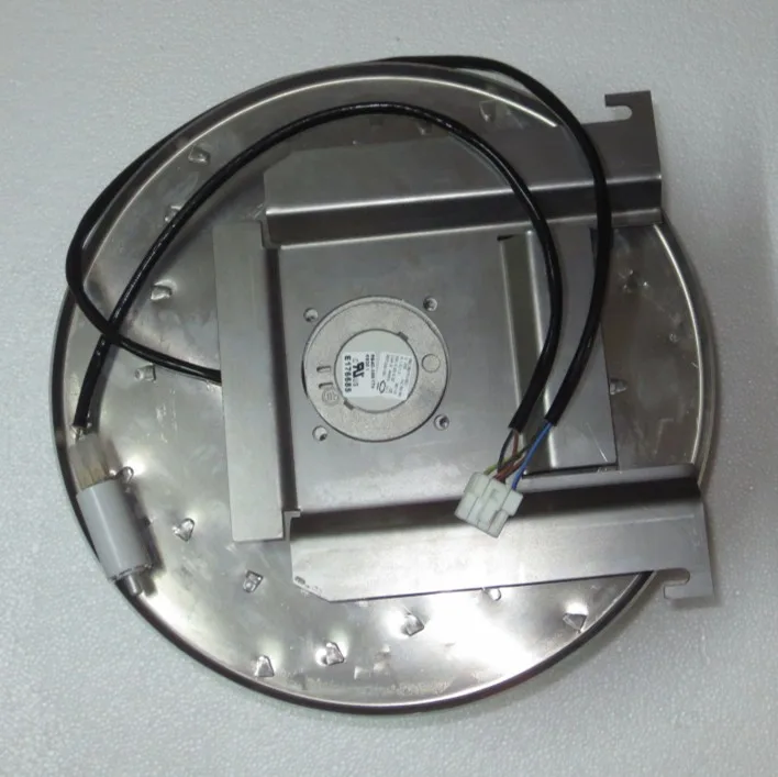 Centrifugal fan with capacitor and mounting plate, galvanised steel impeller, metal motor housing