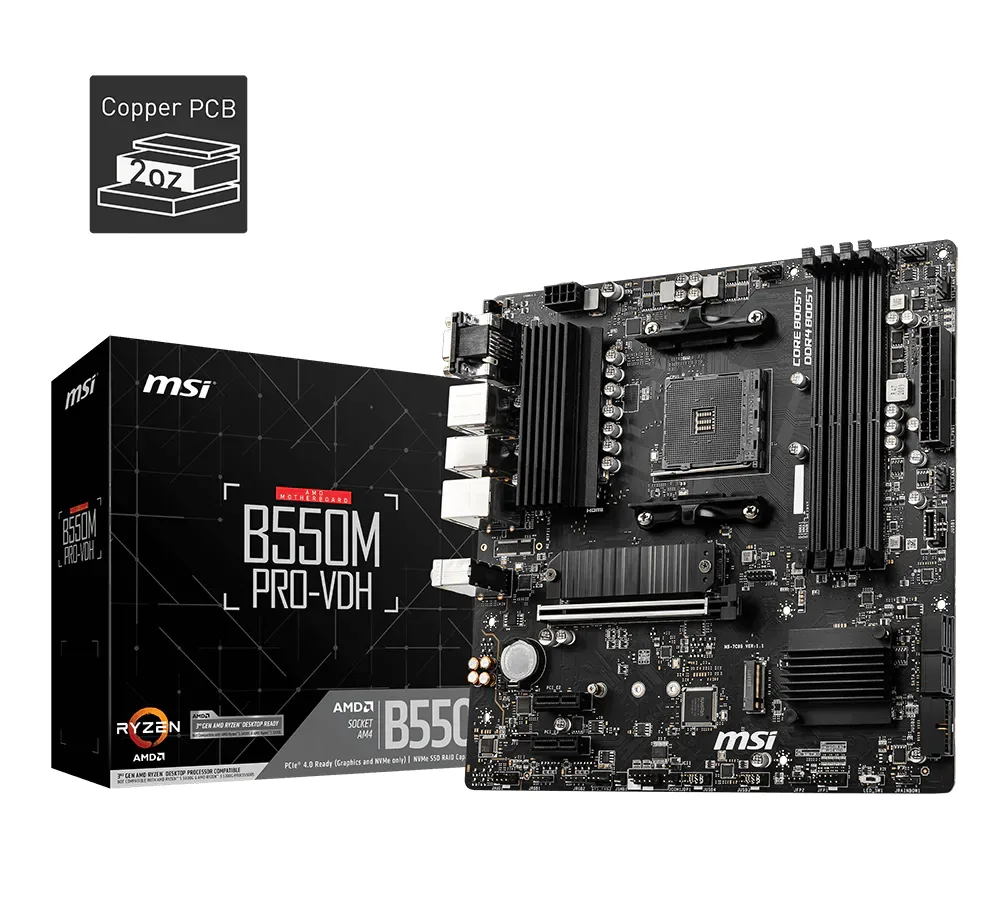 MSI MSI B550M PRO-VDH AMD motherboard — product photo