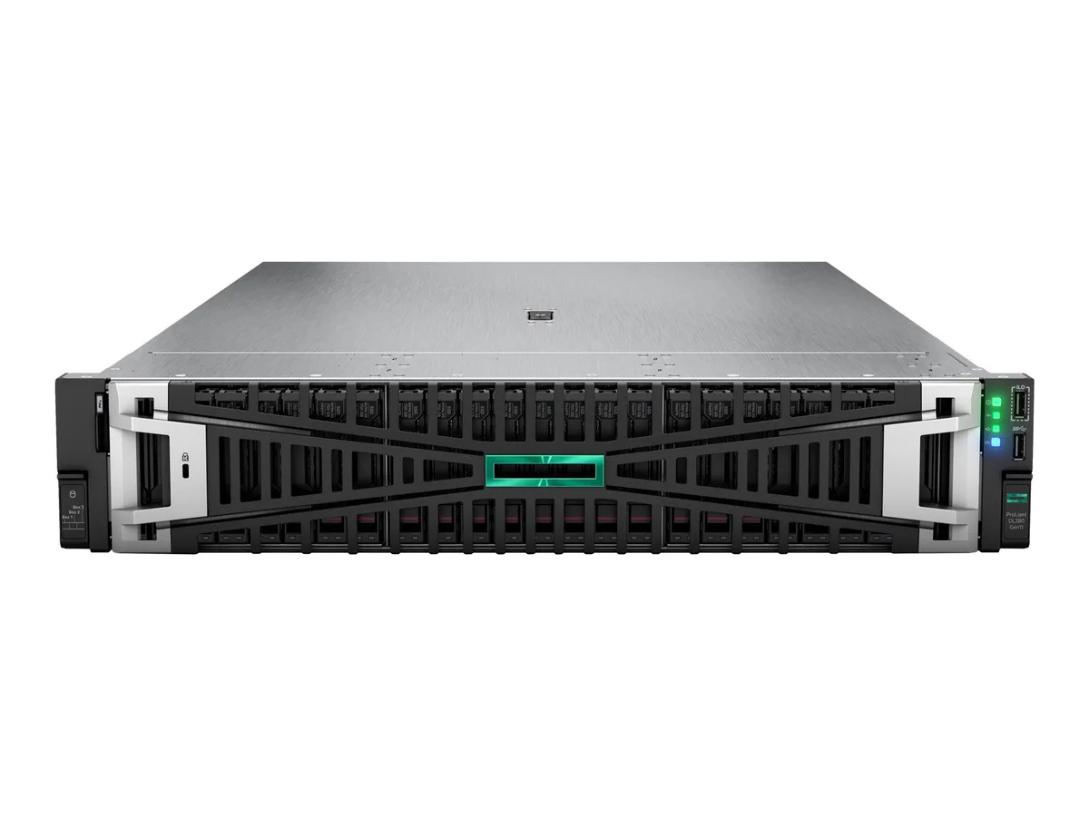 Silver 2U rack server, eight front drive bays, matte finish