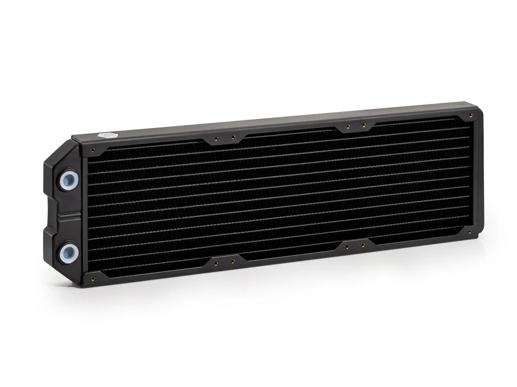 Black copper 360 radiator with single wave fins 27mm thick 17 FPI G1/4 threads