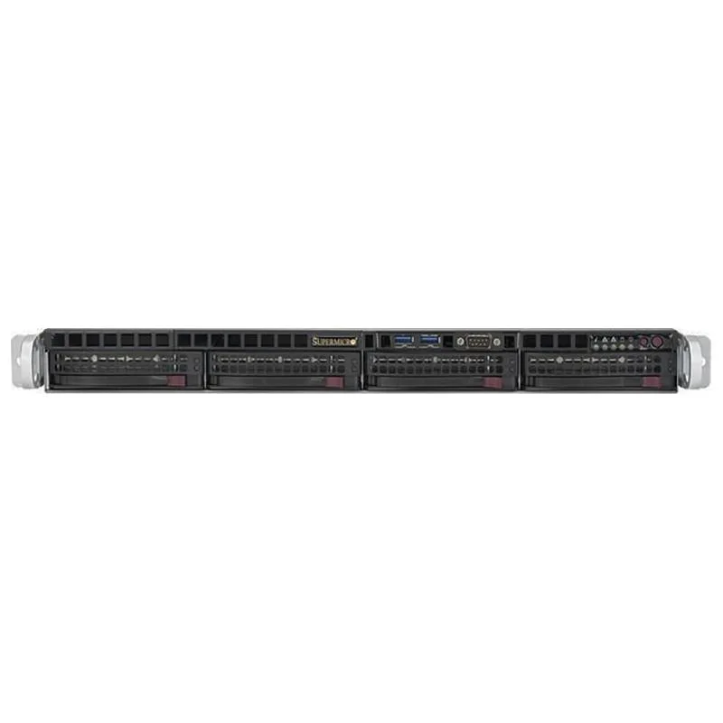Supermicro Supermicro SYS-5019C-WR 1U rack server 1x Xeon E-2146G 64GB DDR4 9361-8i 4x 3.5" trays 2x 500W PSUs — product photo