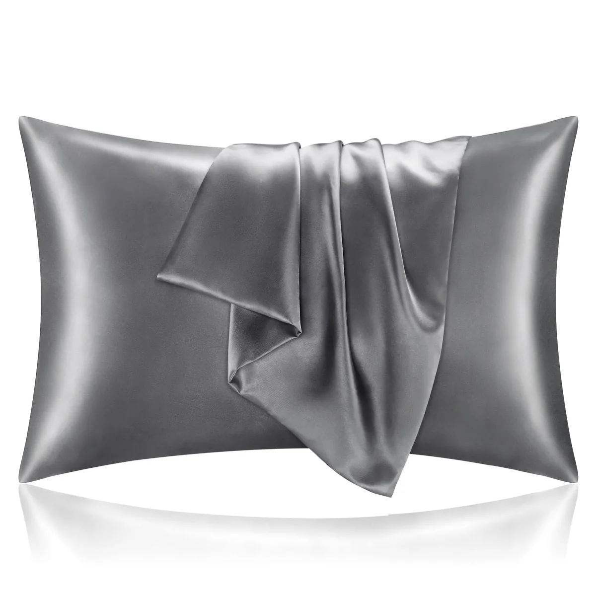 CANMOV BEUSA11M026 Satin Pillowcase 2 Pack 20"x30" Dark Grey — 商品照片