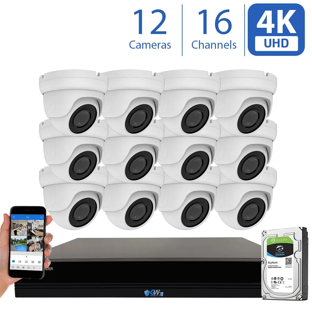 GW Security Inc. GW Security Inc. GW7816XVR 16 Channel 4K DVR System 12 x 8.0MP Cameras 4TB — product photo
