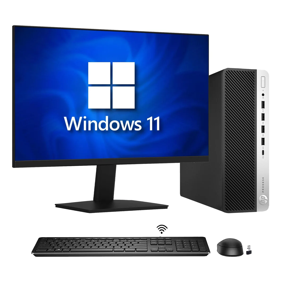 HP HP ProDesk 600 G5 SFF i5-9500 16GB 2TB NVMe 24" FHD Monitor desktop PC — product photo