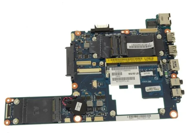 Green Dell laptop motherboard with silver components, part X688N