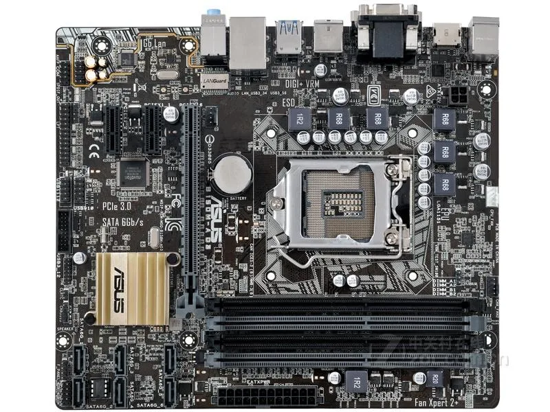 Green Micro ATX motherboard with silver LGA 1151 socket and four black DDR3 slots