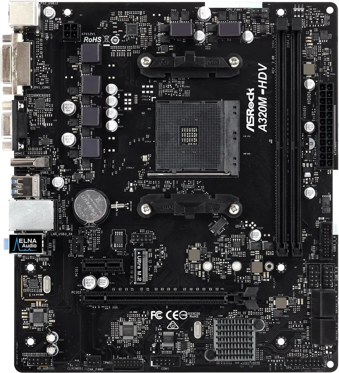 ASRock ASRock A320M-HDV R3.0 AMD motherboard — product photo