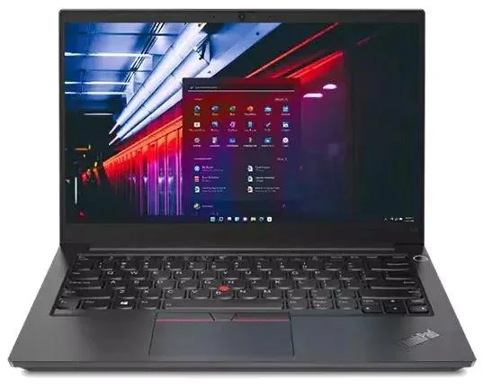 Black Lenovo ThinkPad E14 G2 laptop closed 13.9 inch screen