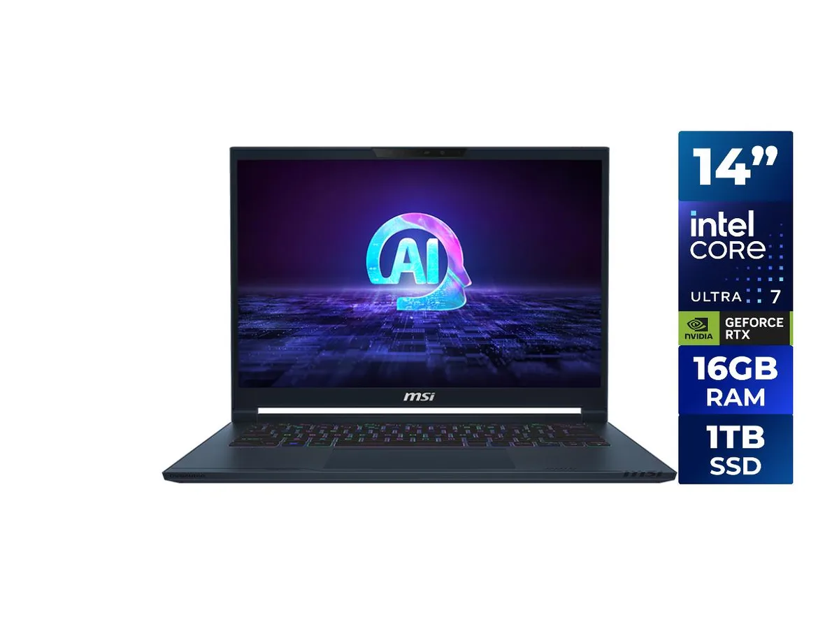 MSI MSI Stealth 14 AI Studio A1VFG-068US gaming laptop Core Ultra 7 155H RTX 4060 16GB 1TB — Produktfoto