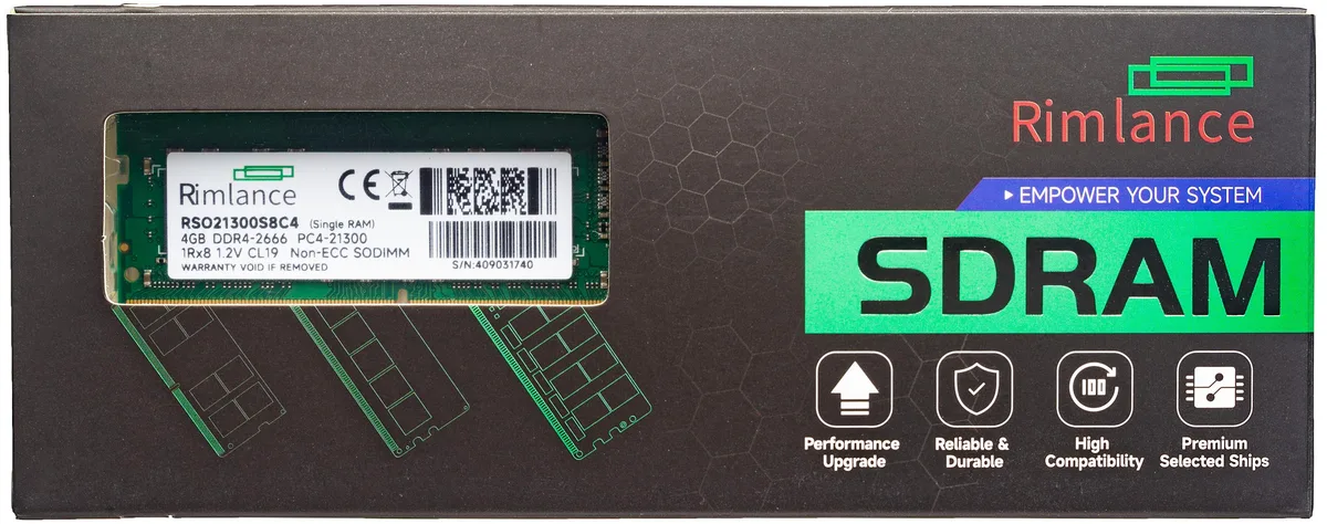 RIMLANCE RIMLANCE 4GB 1.2V DDR4 2666MHz CL19 SODIMM 1RX8 — foto produk