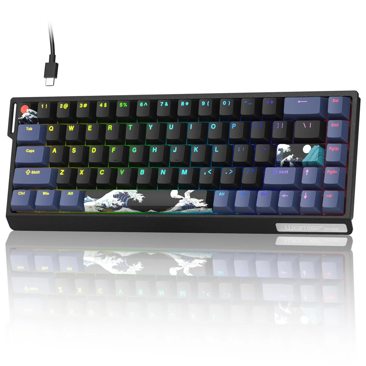 Womier Typehaven SK68 65 percent gaming keyboard Coral Sea aluminium frame 68 keys RGB backlit