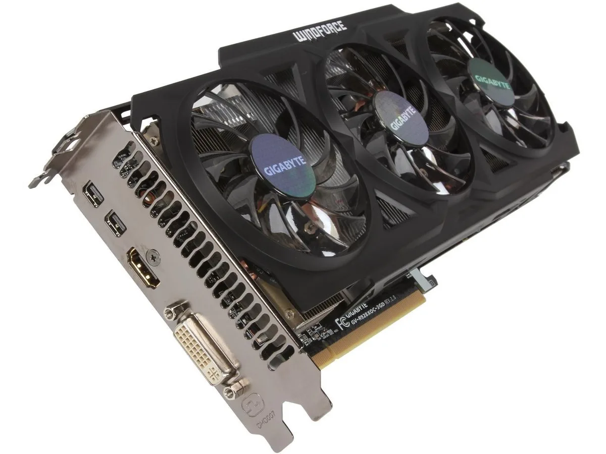 Gigabyte R9 280X WINDFORCE 3X graphics card with three fans