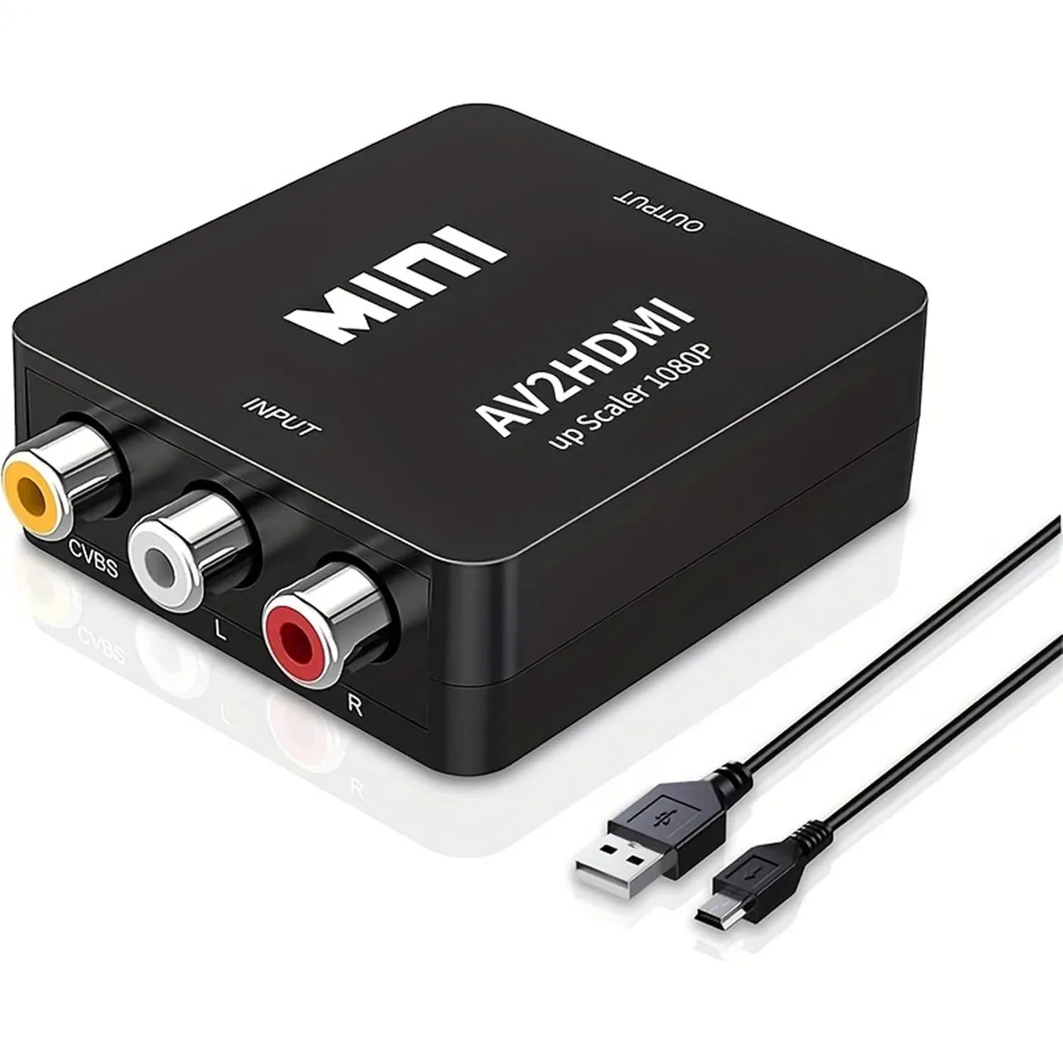  BJardinier YH-AV-Black RCA to HDMI Media Converter 1080P 60Hz Black — fotografija proizvoda