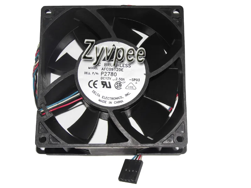 Zyvpee Zyvpee AFC0912DE P2780 90×38 mm 12 V 2.5 A 4-wire PWM case fan — 商品照片