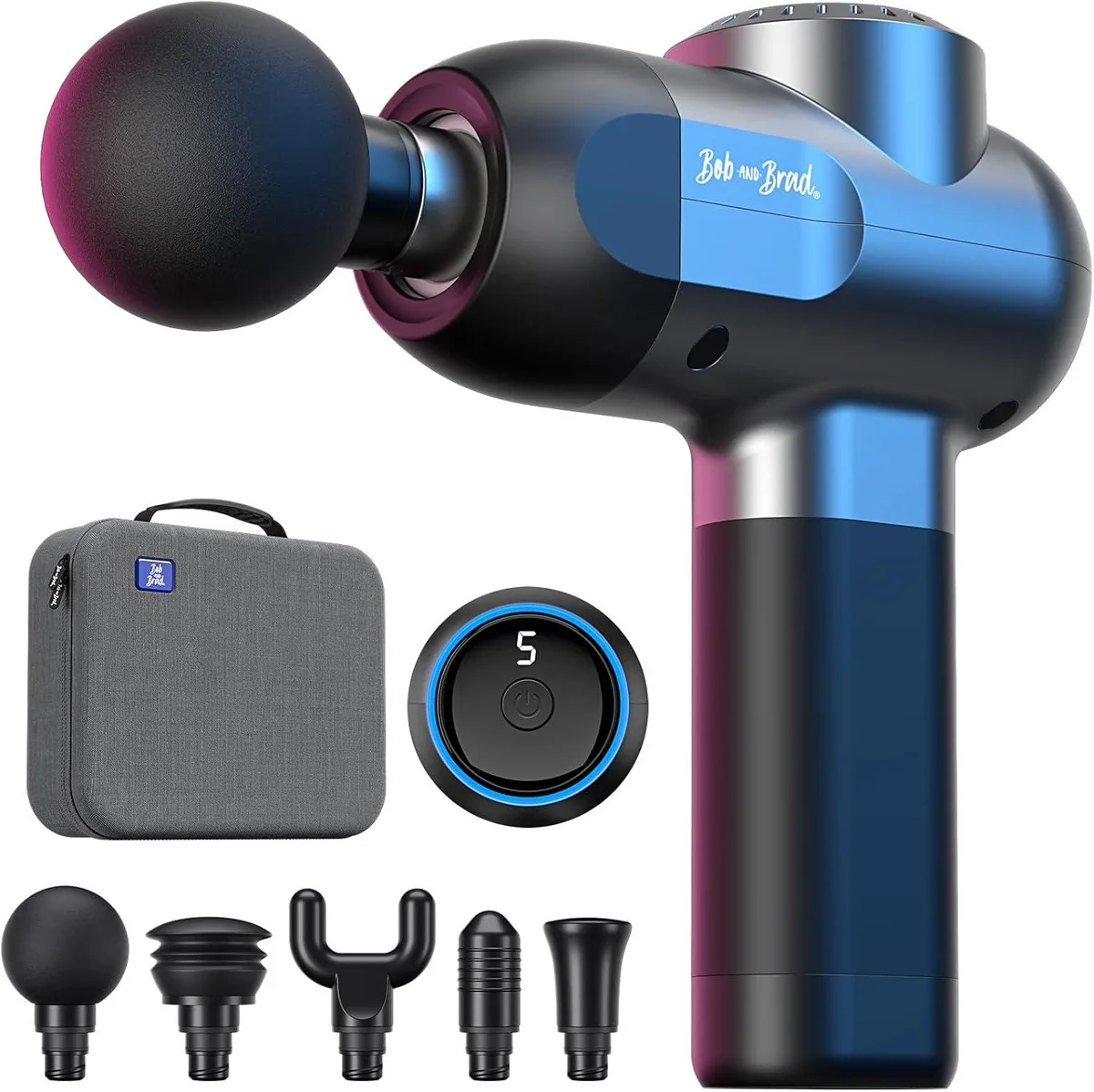 BOB BOB C2 Massage Gun Black 5 Speeds 5 Heads 45 lbs 40 dB USB-C — foto do produto