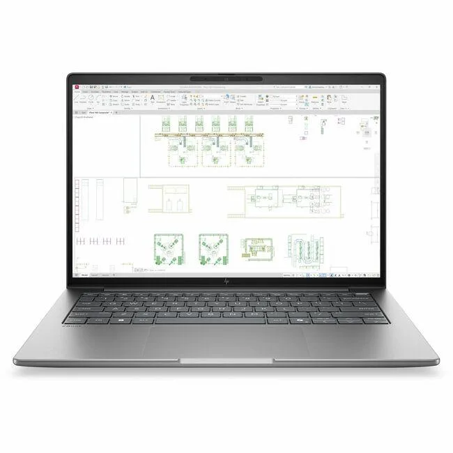 Silver 14 inch laptop closed on flat surface