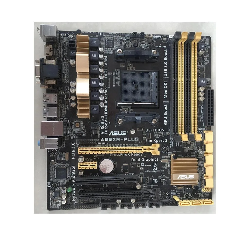 Green rectangular Micro ATX motherboard with silver CPU socket and black DDR3 slots