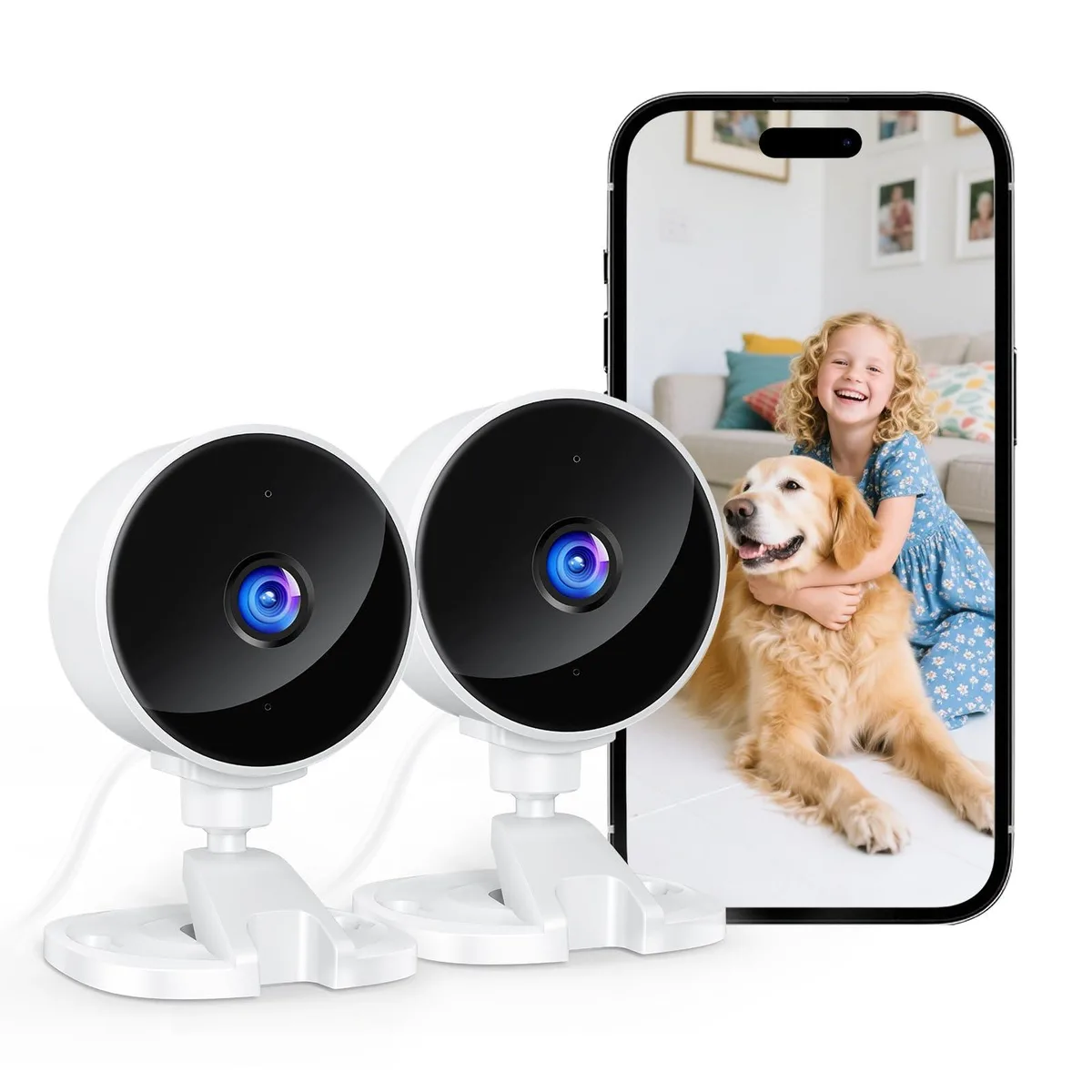  Clover WS01 Wireless Surveillance 2pc 1080p 2.4GHz Wi-Fi Night Vision — product photo