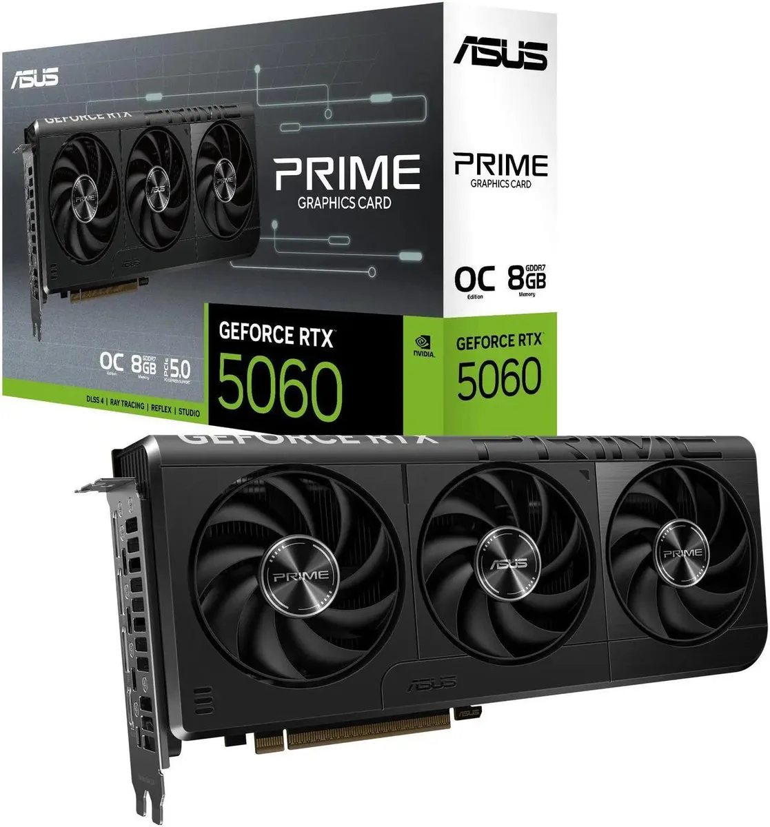 ASUS ASUS PRIME GeForce RTX 5060 8GB GDDR7 OC Edition graphics card — photo du produit