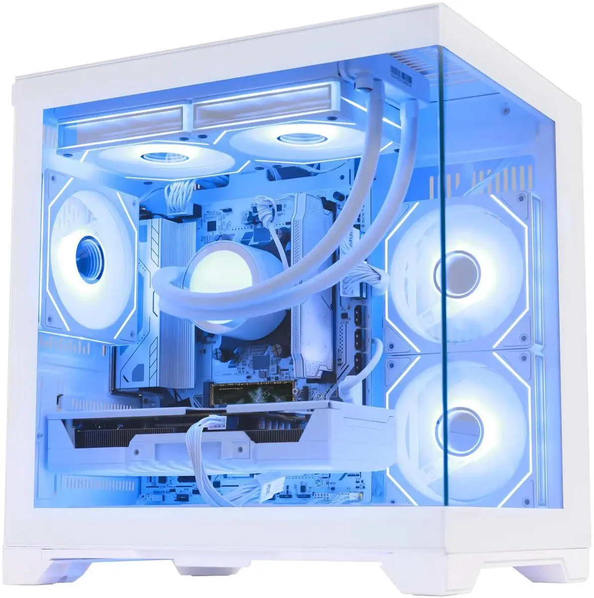 Hoengager Hoengager Gaming PC Ryzen 7 8700F RTX 5060 16GB DDR5 3TB Liquid White — product photo