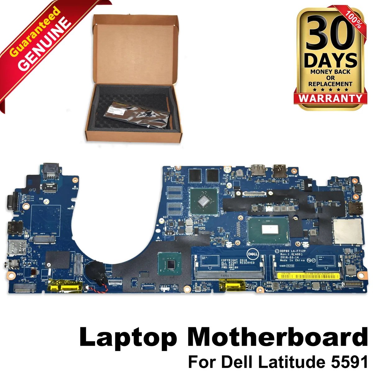 DELL DELL Latitude 5591 Motherboard i5-8400H 2.50GHz 4XMP4 laptop replacement part — product photo