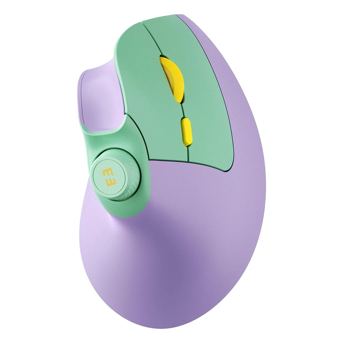 Black vertical ergonomic mouse with volume knob and 16 buttons