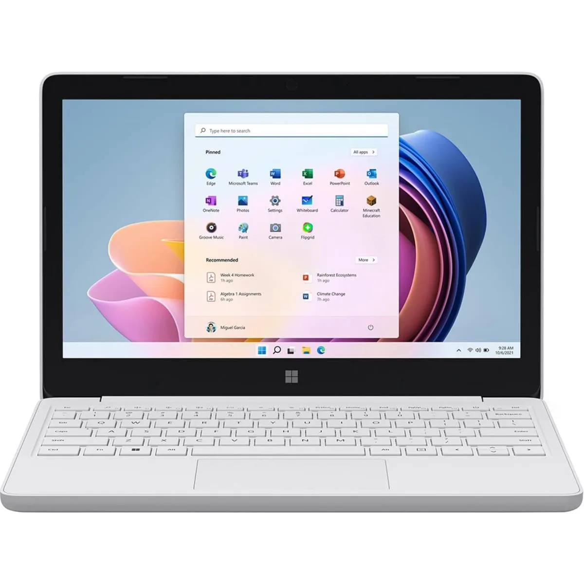Silver 11.6 inch non-touch laptop with integrated webcam