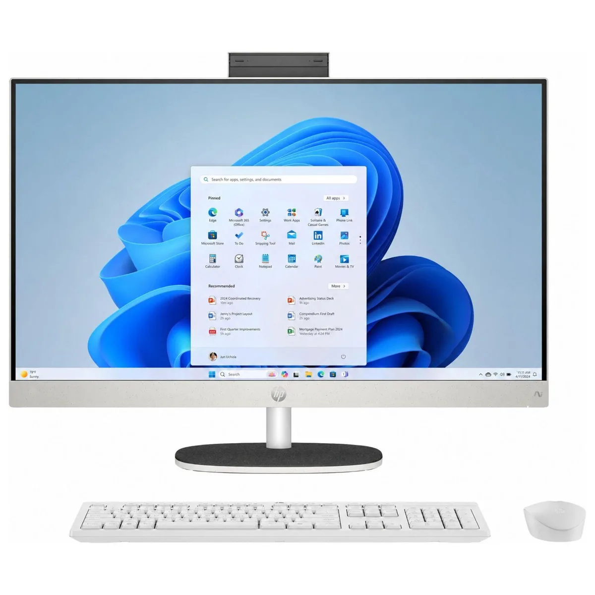 HP HP BB4W6AA-R 27" all-in-one PC Ryzen AI 7 350 16GB DDR5 1TB SSD Windows 11 Home White — produktbild