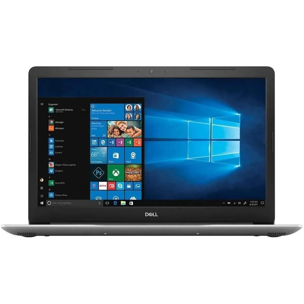 Silver 15.6 inch touchscreen laptop with LED display