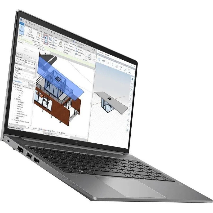 Silver 15.6 inch mobile workstation laptop closed view