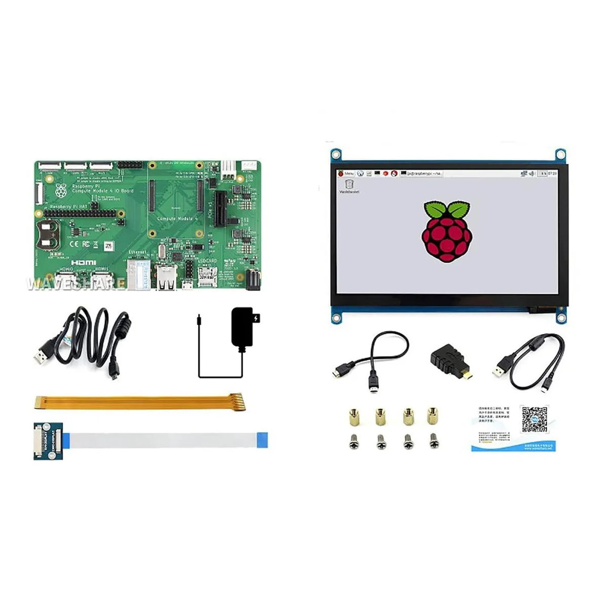 LORDWORLD CM4 development kit with 7 inch IPS touch display and IO board