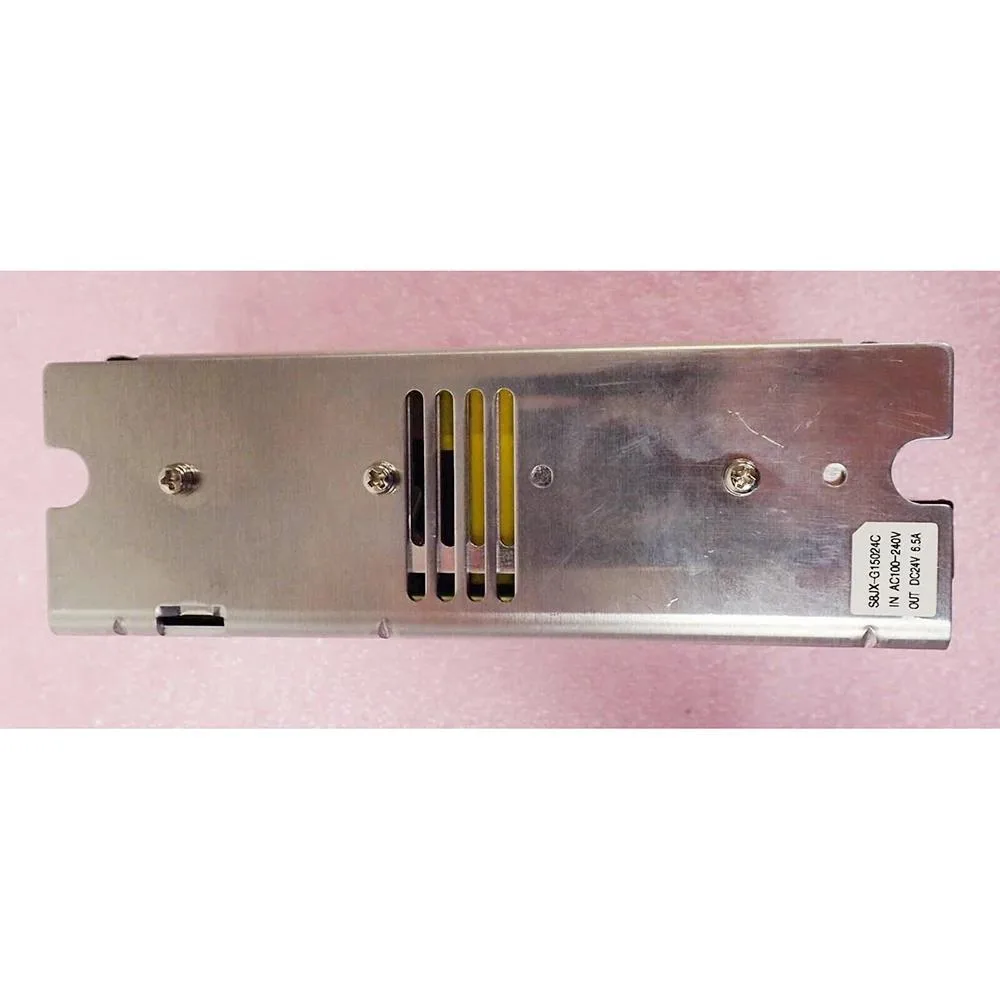 Rectangular metal ATX power supply unit in silver finish