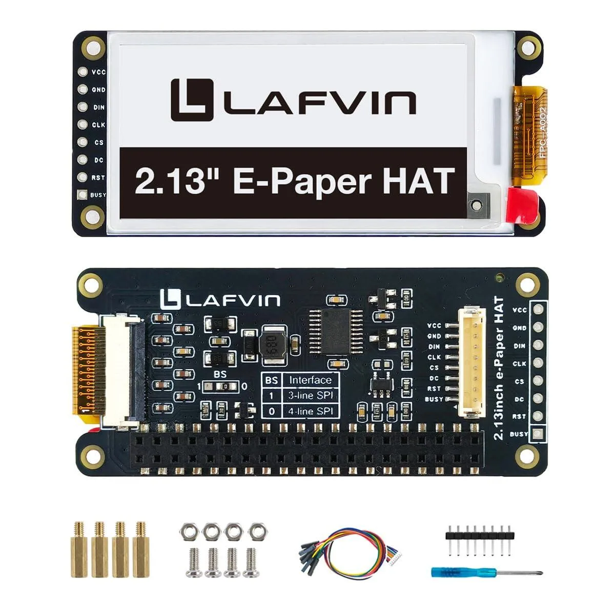  LAFVIN 2.13inch E-Ink Paper HAT Display Module — foto produk