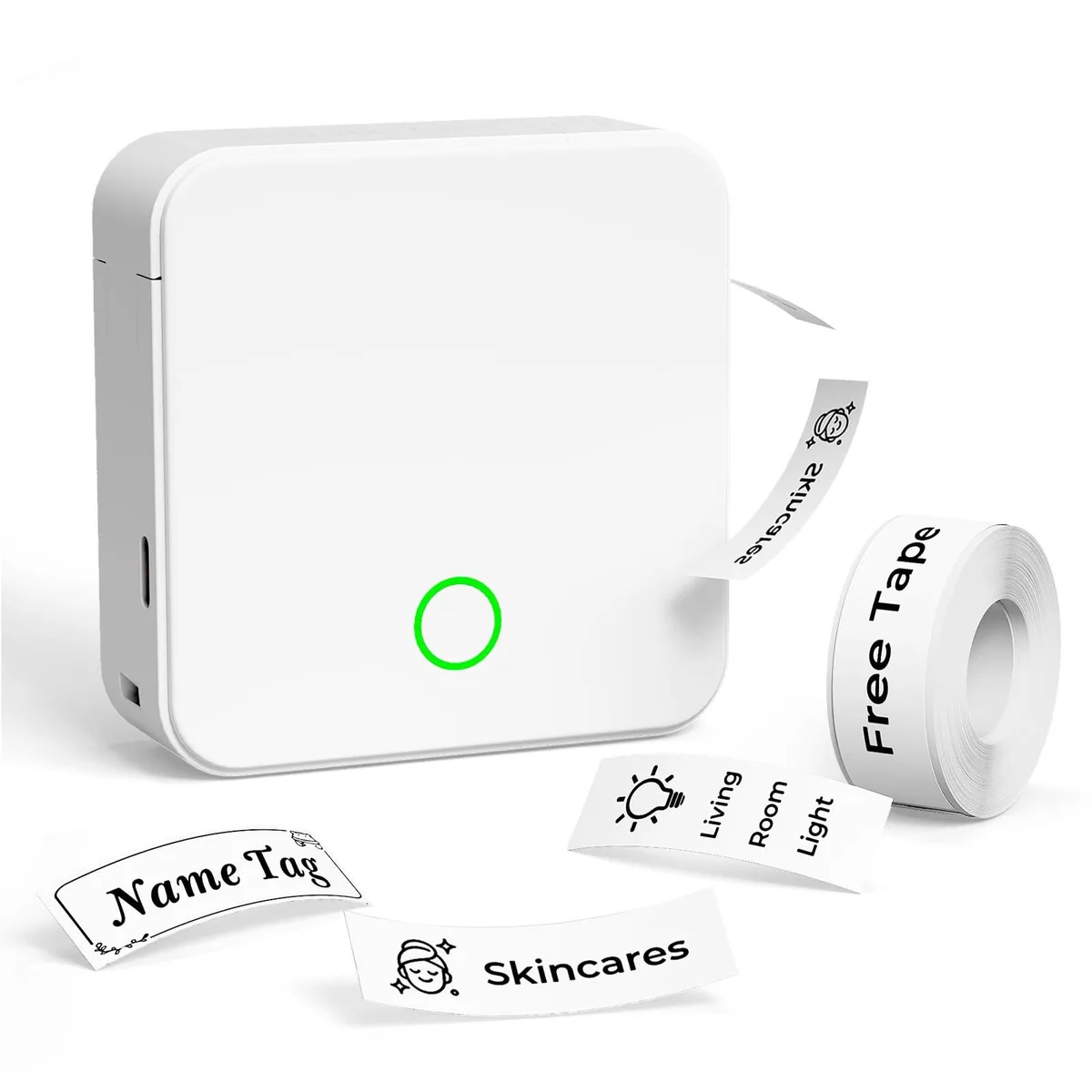  DETONGER P0W203 label printer, 14 mm, 203 DPI, 15-level darkness, 1800 mAh, Bluetooth — fotografia produktu