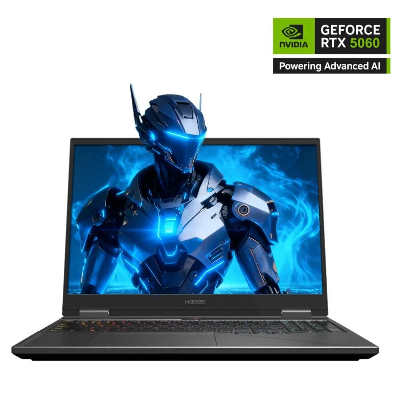 Hasee Hasee T8 Pro gaming laptop Mecha Grey 16 180Hz QHD i7-14700HX RTX 5060 32GB DDR5 1TB — product photo