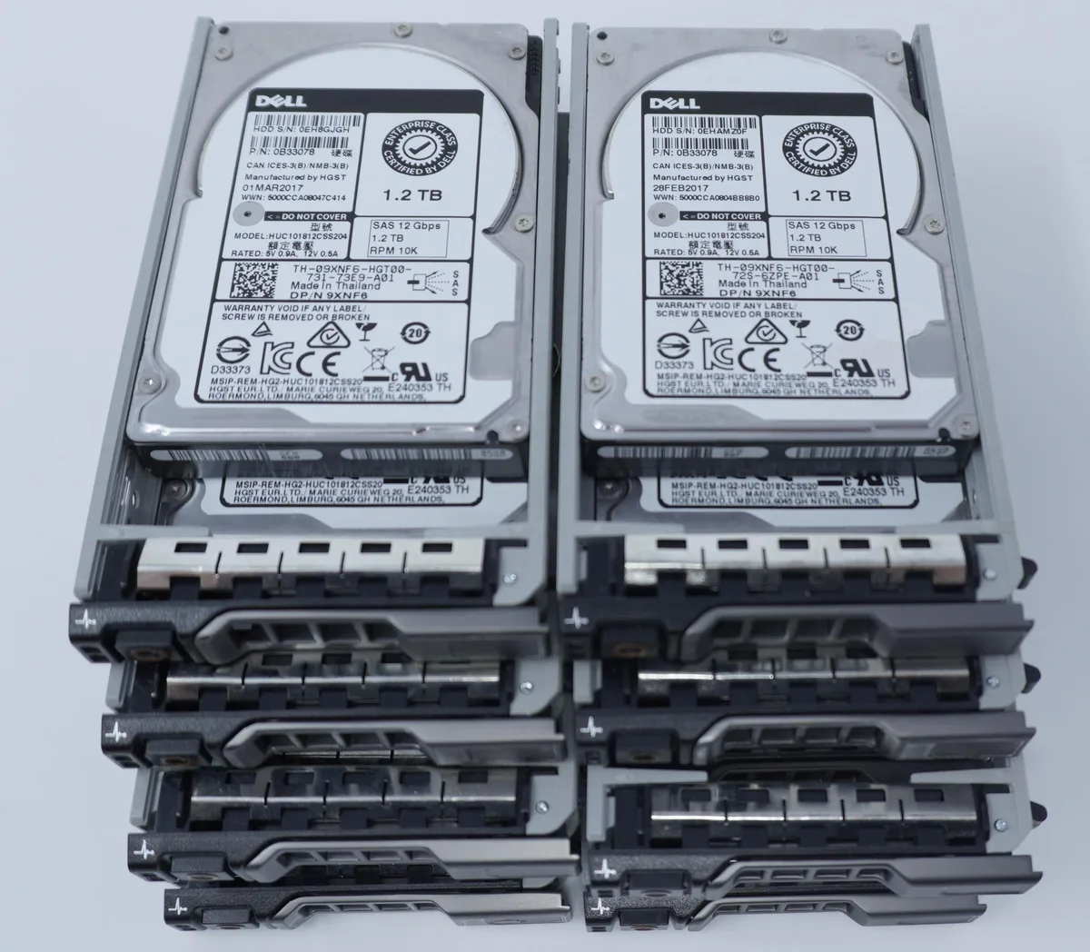 Silver 2.5 inch SAS hard drive with server tray