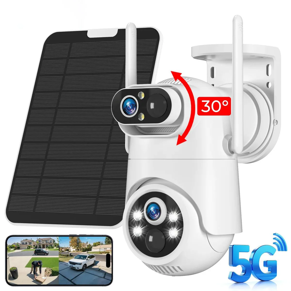 Picturesky Picturesky 4K Dual-Lens Solar Wireless Surveillance 360° PTZ 8MP IP65 8000mAh Battery — ürün fotoğrafı