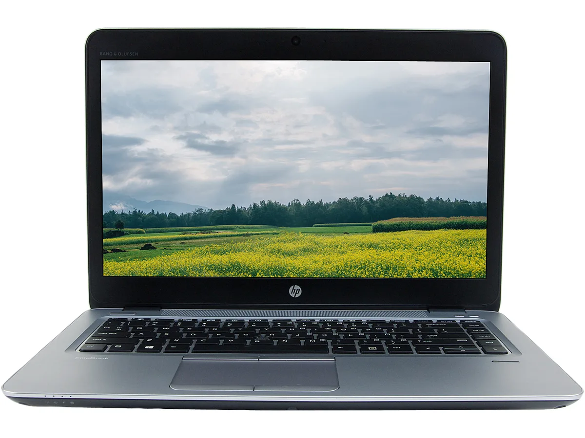 Grey HP EliteBook 840 G4 laptop showing B-grade wear with dents and scuffs