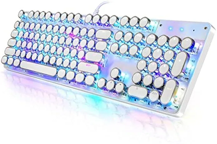 TAURKENAM TAURKENAM Writertype Mechanical Gaming Keyboard 104 Keys White — fotografia produktu