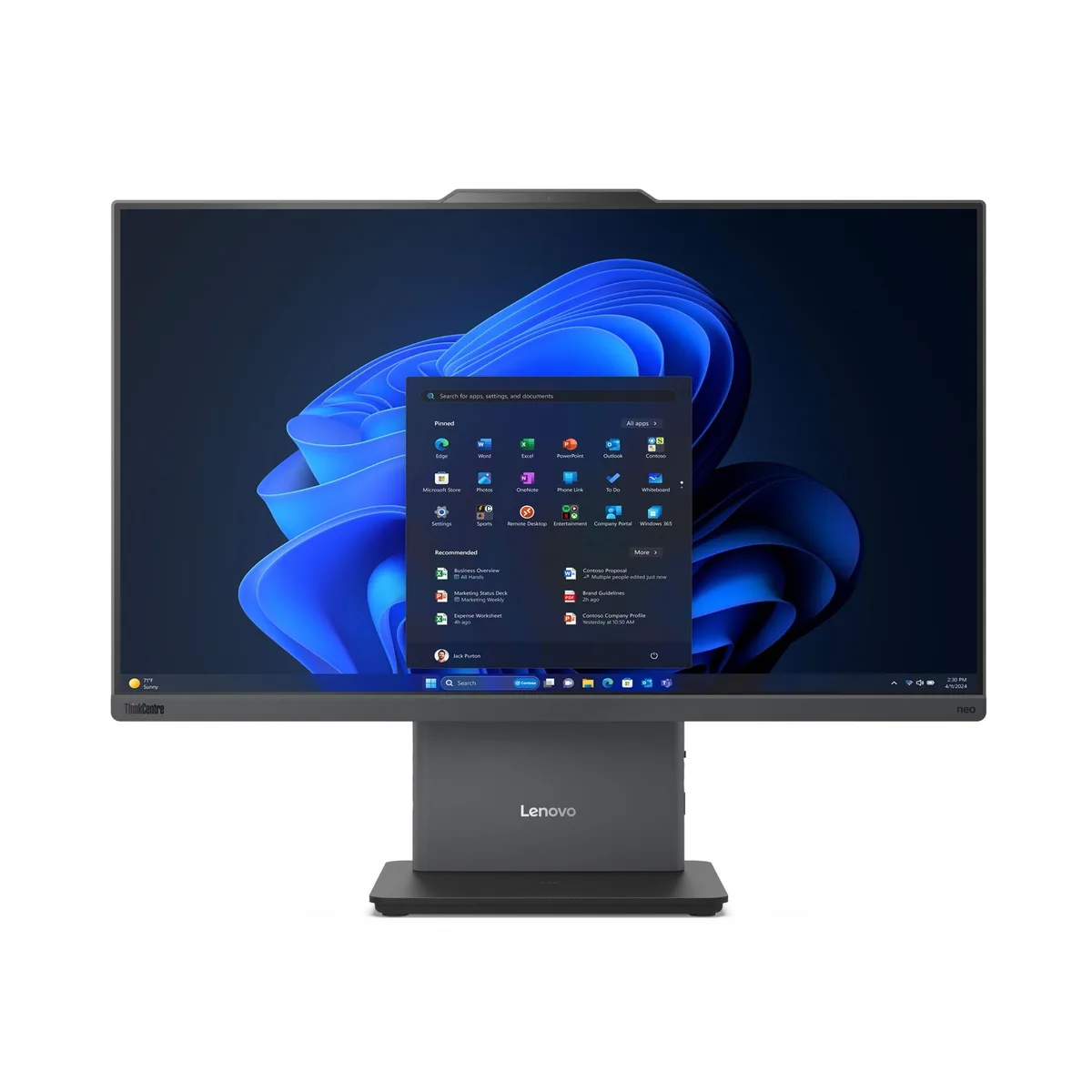 23.8 inch all-in-one desktop with touch display and narrow bezels