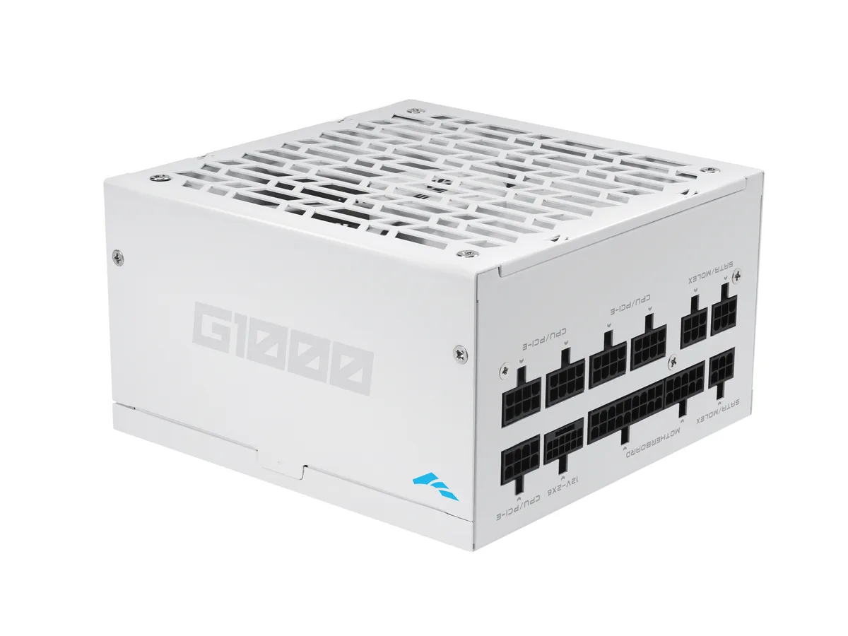White fully modular ATX power supply with 140mm fan