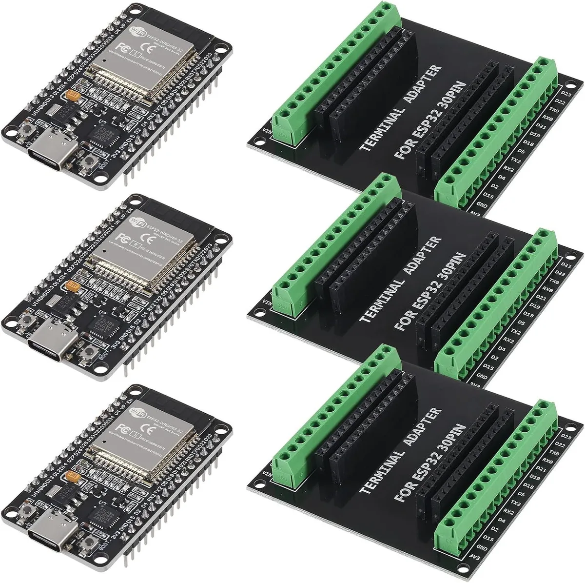 MCDODO MCDODO ESP32 30PIN Type-C CP2102 Dev Board + GPIO Shield 3 Sets — 商品照片