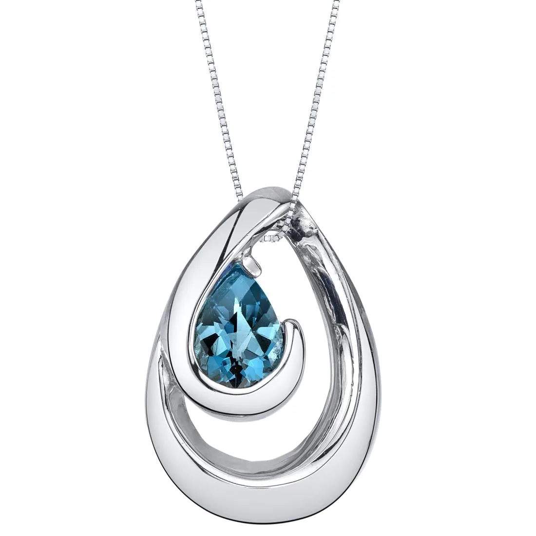 Oravo Oravo London Blue Topaz Sterling Silver 18" Necklace .75ct .925 — foto do produto