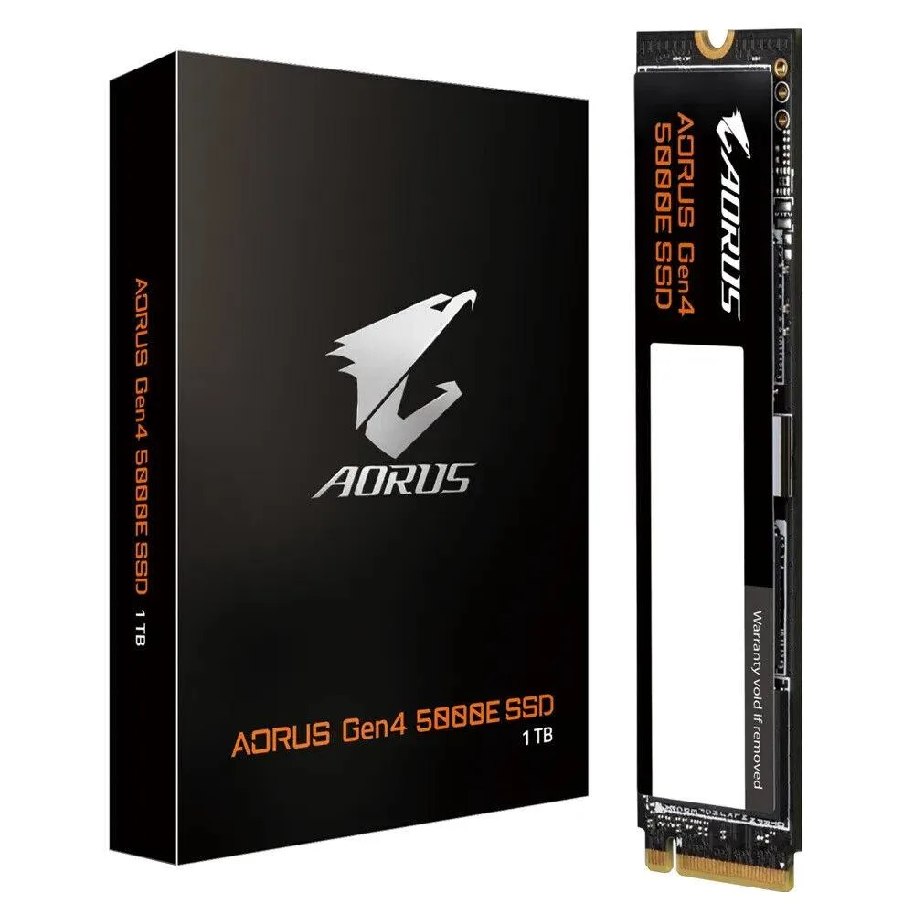 Rectangular M.2 2280 SSD with black PCB and silver controller label