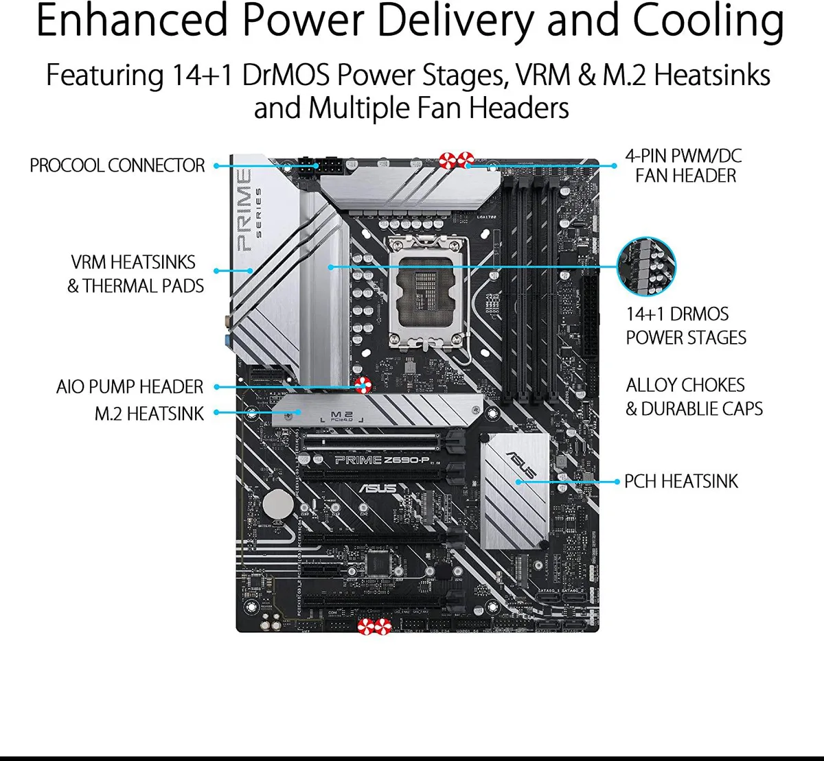 ATX motherboard in dark finish with silver I/O shield