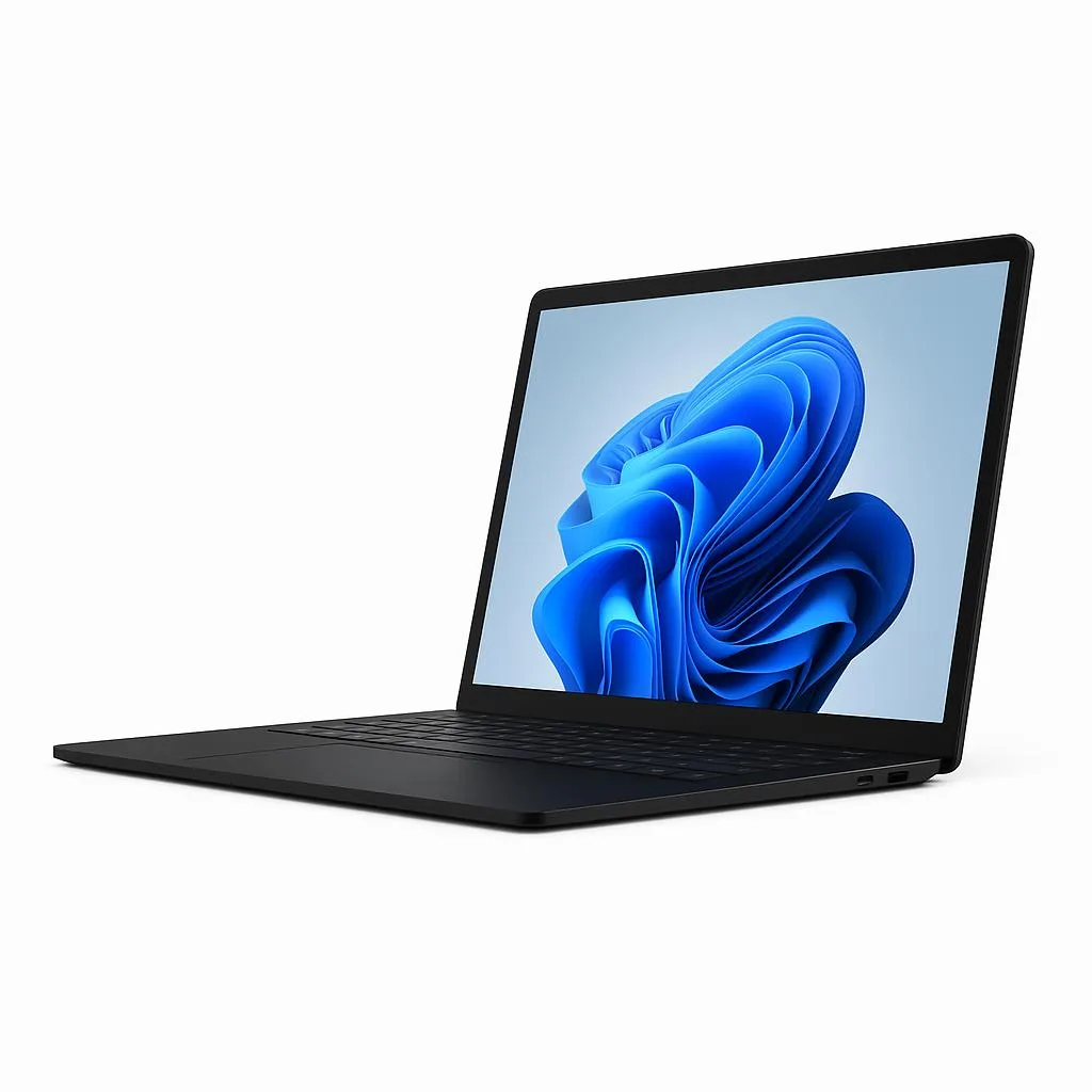 Silver aluminium 13.5 inch laptop with small press mark on lid