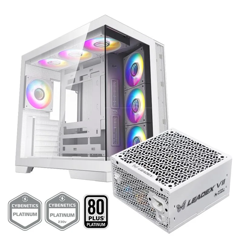 Super Flower Super Flower Thunder White ATX Mid Tower PC Case 1000W 4 x 120mm ARGB Fan — photo du produit