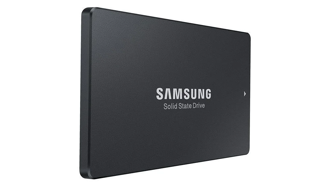 Green 2.5 inch U.2 NVMe enterprise SSD with gold connectors